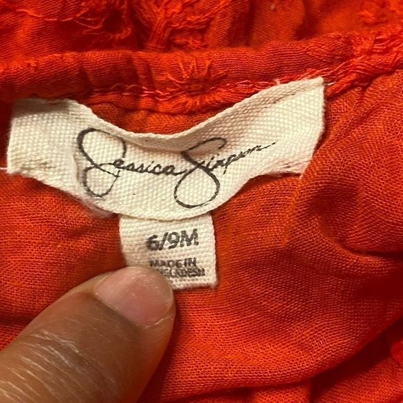 Girl's Jessica Simpson Cherry Leggings and red tank top set size 6-9 months - Picture 7 of 7